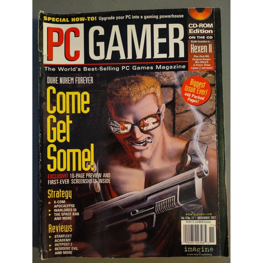 PC Gamer Magazine November 1997 Vol 4 No 11 Duke Nukem Forever Cover NO LABEL